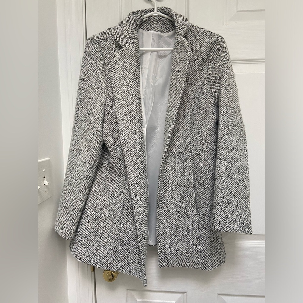 Black and white dressy coat